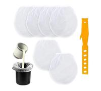 Hxhsgmeh 6 filtros para pintura de 2 galones, cubo blanco, filtro de plástico, cuchillo de masilla, apertura superior elástica, pintura para pintura y jardinería