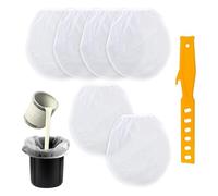 Hxhsgmeh 6 filtros para pintura de 5 galones, cubo blanco, filtro de plástico, cuchillo de masilla, apertura superior elástica, pintura para pintura y jardinería