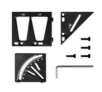 Hxhsgmeh 90 °/45 ° regla de trabajo de madera 3D multifuncional ángulo ajustable regla de ángulo recto escritor carpintería DIY herramientas de medición fácil de usar