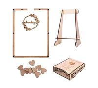 Hxhsgmeh Alternativa a la boda rústica, alternativa a la fiesta prenatal, caja de madera en forma de corazón de 80 piezas fácil de usar