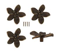 Hxhsgmeh - Botones de cajón en forma de flor, botones de armario en forma de pétalo, botones de cómoda, asas de cajón de muebles, asas para puertas de armario, asas de bronce