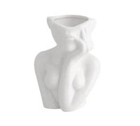 Hxhsgmeh Florero de estilo nórdico para mujer, medio maceta, florero de cerámica, artesanía, dormitorio, sala de estar, decoración de oficina B