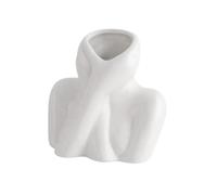 Hxhsgmeh Florero de estilo nórdico para mujer, medio maceta, jarrón de cerámica, artesanía, dormitorio, sala de estar, decoración de oficina A