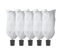 Hxhsgmeh - Funda para plantas (5 unidades, protección contra el gel-0,8 x 1 m), color blanco reutilizable con cordón y cremallera