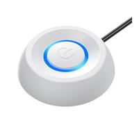 Hxhsgmeh interruptor de escritorio placa base PC arranque luz externa LED botón redondo encendido/apagado cable extensión 2 m fácil instalación blanco
