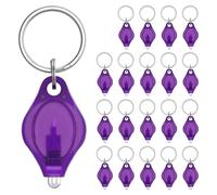 Hxhsgmeh - Juego de mini linternas LED UV con llavero, 10 lúmenes, detector de luz púrpura portátil, 20 unidades