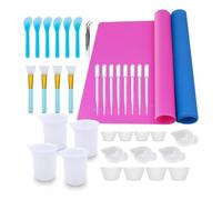 Hxhsgmeh Kit de herramientas de mezcla de resina epoxi 36 piezas suministros de herramientas de resina de silicona suave reutilizables