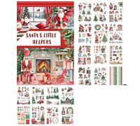 Hxhsgmeh Kit de pegatinas de scrapbooking Kit de hardware de pegatinas decorativas para el diario de Scrapbooking Motivos de Navidad Vintage Herramienta de Artesanía B