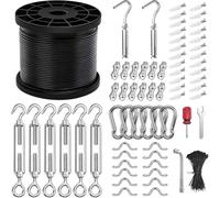 Hxhsgmeh Kit de suspensión de guirnalda luminosa con 300 patas de cordón de acero inoxidable 304 recubierto de vinilo, kit de suspensión de guirnalda luminosa con bola