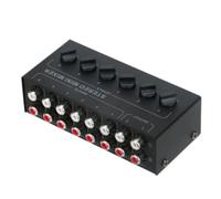 Hxhsgmeh - Mezclador estéreo pasivo de 6 canales mini mezclador de audio portátil de entrada ultra bajo ruido para estudio en vivo fácil de usar