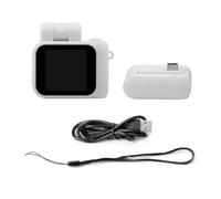Hxhsgmeh Mini cámara de estilo Monoreflexes HD1080P CMOS con pantalla LCD, lámpara flash y estación de acoplamiento para batería, grabadora de vídeo portátil DV blanco
