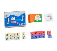 Hxhsgmeh Ortografía del Alfabeto para Niños Batalla de Tarjetas Inglés para Niños Accesorios de Bloques de Construcción Giratorios