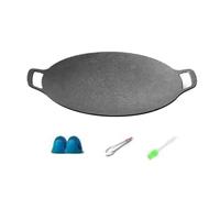 Hxhsgmeh Plato de barbacoa coreano antiadherente para carne, placa plana para barbacoa eléctrica, 32 cm, 1 juego