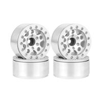 Hxhsgmeh - Rueda de metal de 1,55 pulgadas con bordes plateados para vehículo 1/10 RC Axial SCX10 Ghost TRX4 TRX6 D90 4WD con bordes plateados