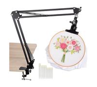 Hxhsgmeh - Soporte de bordado ajustable de metal, gran aro con 16 agujas de bordar para el trabajo manual
