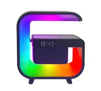 Hxhsgmeh - Soporte de cargador sin Bluetooth 5.0 altavoz multifunción FM TF RGB luz nocturna estación de carga para Smartphone-B