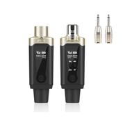 Hxhsgmeh Transmisor de micrófono inalámbrico, transmisor de micrófono inalámbrico, sistema receptor ABS con cable a adaptador inalámbrico para condensador 5 V/dinámico 48 V universal