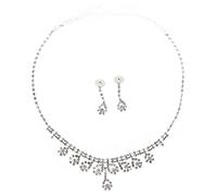 Hxhsgmeh Una serie de pendientes para mujer + collar de cristal artificial