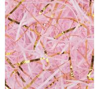 HXJDAM 300g Paglia per Cesti Rosa Claro e Oro, Paglia per Scatole Regalo, Paglia Colorata per Confezioni, Carta Tagliuzzata per Regali