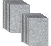 HXJDAM Esterilla de fieltro rígido de 2 mm, 12 cuadrados de fieltro para manualidades, 20 x 30 cm x 2 mm de grosor, para manualidades, color gris