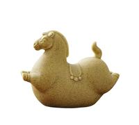 HXLTHINGS Decoración de Estatuas Figura de Caballo Gordo cerámica Coleccionable, Escultura jardín Animales Feliz, Arte Hecho a Mano Pintado Decoración del Hogar(Yellow)