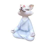 HXLTHINGS Estatuas para Exteriores Estatua de Zorro Resina, Cactus suculento, estatuilla Nueve Colas, bonsái jardín, Escultura Animal, decoración Decorativa Decoración escultórica(White a)