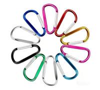 HXMJIED 10 mosquetones de anillo en D, multicolor, aluminio, carabiner, forma de D, para senderismo, montañismo, viajes, picnics, camping, pesca
