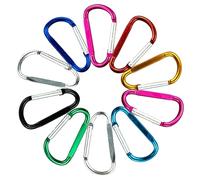 HXMJIED 10 mosquetones de anillo en D, multicolor, aluminio, carabiner, forma de D, para senderismo, montañismo, viajes, picnics, camping, pesca