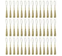 HXMJIED 100 borlas de hilo sedoso, borlas de marcapáginas de 13 cm, borlas suaves hechas a mano champán, borlas para manualidades, accesorios de manualidades, fabricación de joyas, marcadores
