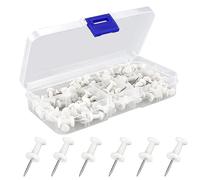 HXMJIED 100 chinchetas de acero blanco con cabezales de plástico para tablero de corcho, boletines, mapas, carteles y notas