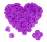 HXMJIED 1000 pétalos de rosa artificiales de seda, color morado para dormitorio, pétalos de flores de emulación sin sabor