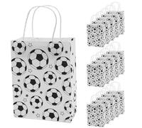 HXMJIED 12 bolsas de regalo de fútbol, bolsas de regalo de aperitivos de fútbol, bolsas de dulces de fútbol, bolsas de regalo de papel de fútbol, bolsas de regalo de fiesta de fútbol con asas, bolsas