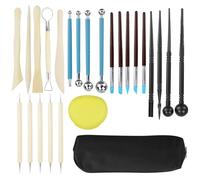 HXMJIED 25 herramientas de arcilla polimérica con bolsa de almacenamiento, herramientas para esculpir arcilla, herramientas de punteado con bola, juego de herramientas de arcilla para modelar, herrami