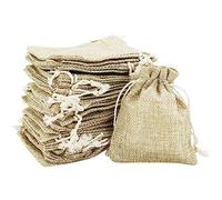 HXMJIED 30 bolsas pequeñas de arpillera con cordón, 7,8 x 10 cm, algodón reutilizable, doble cordón, para dulces, joyas, regalos