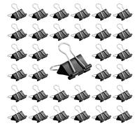 HXMJIED 48 clips de metal negro para carpeta, 25 mm, clips plegables para escuela, oficina, hogar