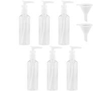 HXMJIED 6 botellas de viaje transparentes, botellas de viaje de bomba de 100 ml, juego de botellas de pulverización, juego de botellas atomizadoras de viaje de plástico, recipientes de líquidos