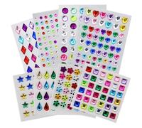 HXMJIED 8 joyas autoadhesivas, calcomanías de cristal, gemas para manualidades, joyas adhesivas para manualidades infantiles