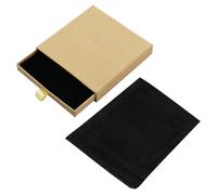 HXMJIED Caja de regalo de joyería con bolsa de terciopelo, caja organizadora de papel kraft para collares, pulseras, aretes, 9 x 9 x 1,8 cm, estuche portátil con tapa, caja de regalo