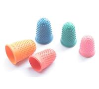 HXMJIED Dedales de Goma de 5 tamaños, Puntas de los Dedos de Goma de 5 Colores, Almohadillas de Goma para los Dedos, Cubierta Protectora para el Pulgar, Almohadillas de Goma para los Dedos, Puntas de