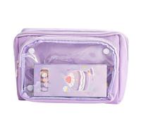 HXNH Estuche de gran capacidad, con múltiples capas, desmontable, bolsa de cosméticos de viaje, para oficina, escuela, estuche para estudiantes, Purple