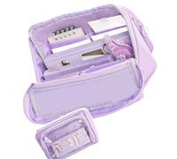 HXNH Estuche de gran capacidad para niñas, organizador de papelería escolar, estuche para organizar bolígrafos y accesorios, Purple