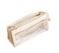 HXNH Estuche para bolígrafos estéticos de 6 capas de gran capacidad, estuche transparente para lápices, suministros escolares y de oficina, White, Mass Beauty