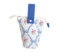 HXNH Estuche para lápices, estuche de pie, bonito lazo, estuche para bolígrafos, estuche estético para el regreso a la escuela, suministros de pie, suministros estéticos de oficina escolar, Blue