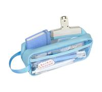 HXNH Estuche transparente de PVC resistente al agua, gran capacidad, organizador de bolígrafos para escuela, oficina, viajes, organizador esencial, Blue