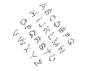 HXNH Juego de colgantes de letras circulares de la A a la Z, de acero inoxidable, para crear collares individualizados, talla única, como se describe, como se describe