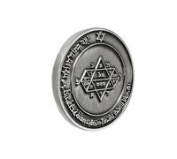 HXNH Moneda de aleación de sello del rey Salomón, amuletos espirituales, riquezas, atracción, meditaciones, enfoques, símbolo de riqueza protectora coleccionable, talla única, como se describe