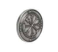 HXNH Moneda de aleación de sello del rey Salomón, amuletos espirituales, riquezas, atracción, meditaciones, enfoques, símbolo de riqueza protectora coleccionable, talla única, como se describe