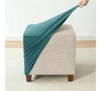 HXOUTGKP Funda Cuadrada para Otomana, Funda Protectora para Reposapiés de Exterior, Tamaño Pequeño/Grande, con Base Elástica/F/38 * 38Cm