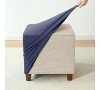 HXOUTGKP Funda Cuadrada para Otomana, Funda Protectora para Reposapiés de Exterior, Tamaño Pequeño/Grande, con Base Elástica/D/38 * 38Cm