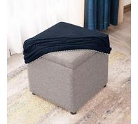HXOUTGKP Fundas Protectoras Elásticas para Reposapiés con Base Elástica, Tela Texturizada a Cuadros, Lavables a Máquina/D/35 * 35Cm